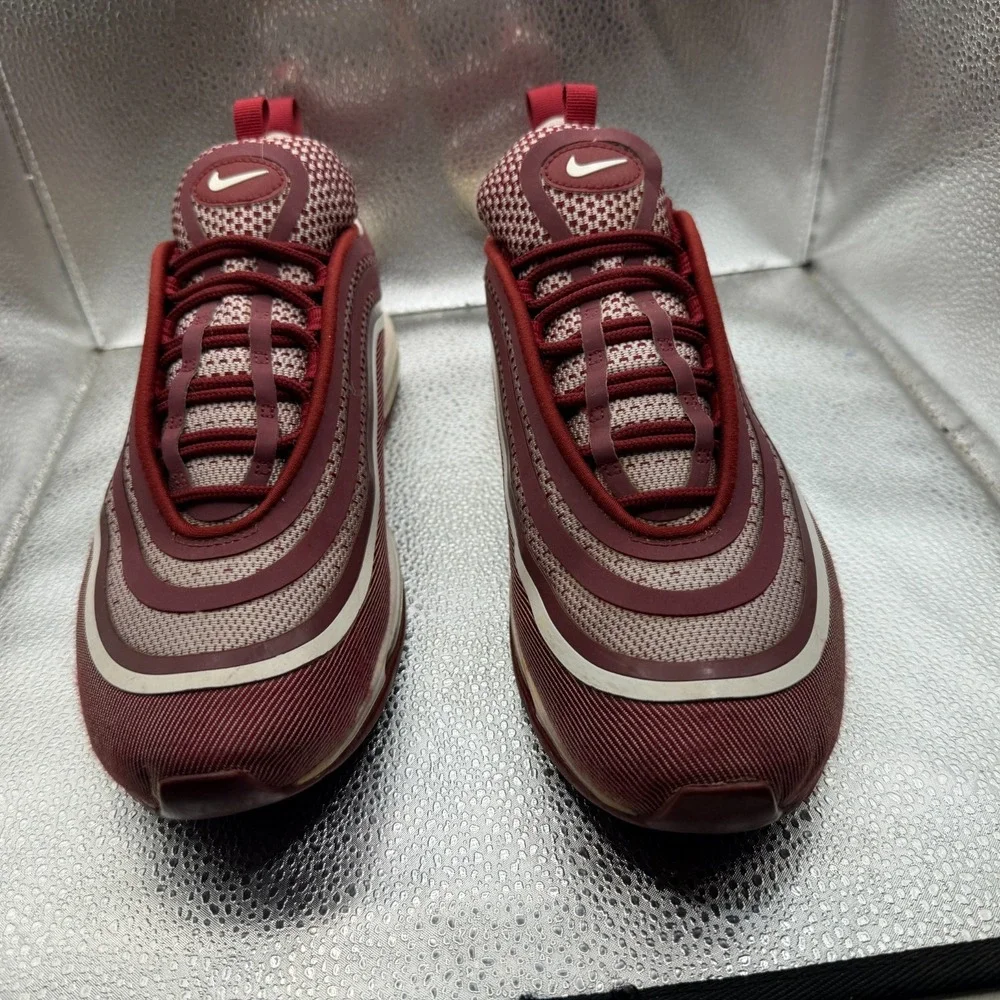 Size 9.5 Nike Air Max 97 Ultra '17 Team Red Maroon Mens Lace-Up Shoes 918356-601